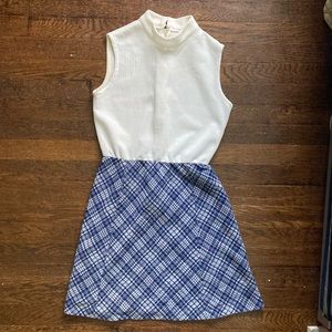Vintage blue & white mini dress